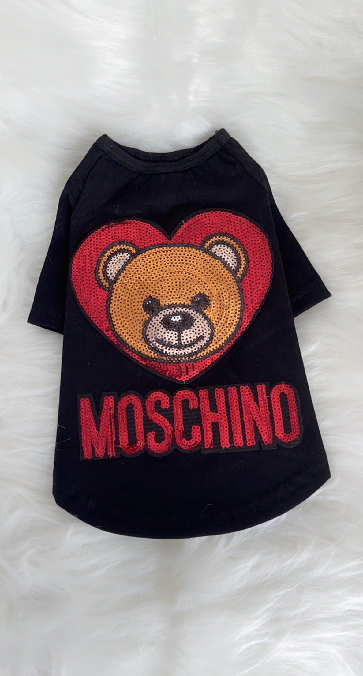 Pawschino Sequin Heart T-Shirt