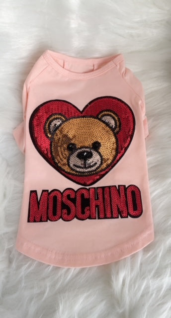 Pawschino Sequin Heart T-Shirt